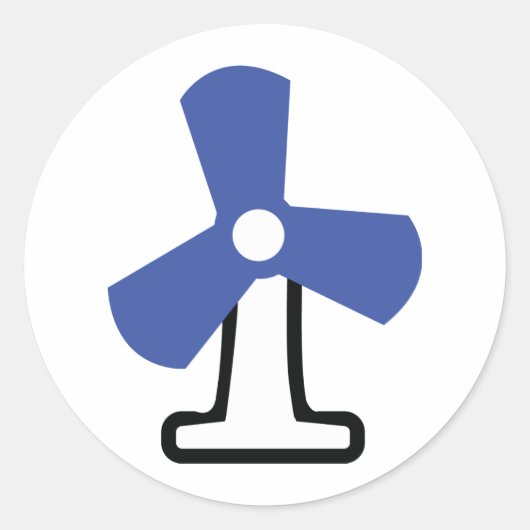 Lüftersymbol Runder Aufkleber (Vorderseite)