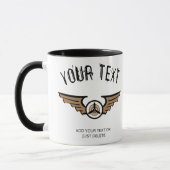 Luftfahrt-Abzeichen. Geschenk Idee für einen Pilot Tasse (Links)