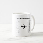 "Luftfahrt-Alphabet-" klassische Tasse (VorderseiteRechts)