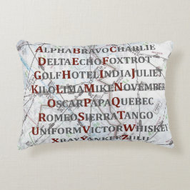 Luftfahrt-Alphabet rot und grau, Kissen
