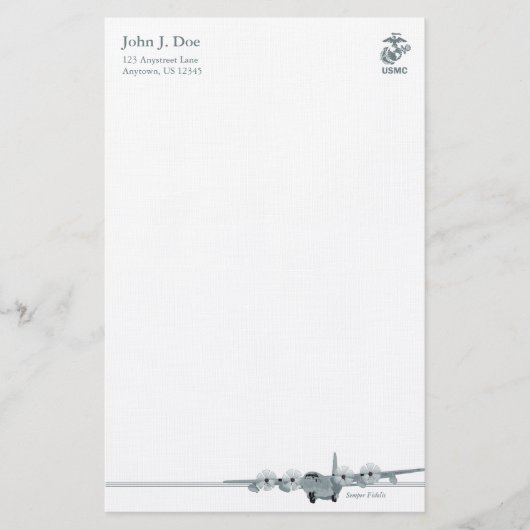 Luftfahrt-Briefpapier USMC-C-130 Briefpapier (Vorderseite)