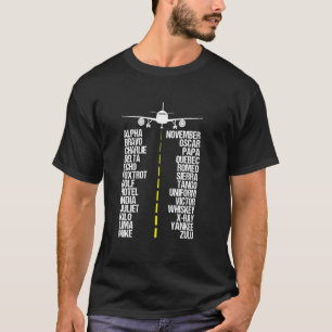 Luftfahrt Buchstabiertafel Code Pilot Flugzeug Luf T-Shirt