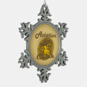 Luftfahrt-Chick #6 Schneeflocken Zinn-Ornament (Links)