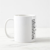 Luftfahrt-Code-Tasse Kaffeetasse (Links)