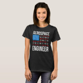 Luftfahrt-Engineering USA Flag Aerospace Engineer T-Shirt (Vorne ganz)