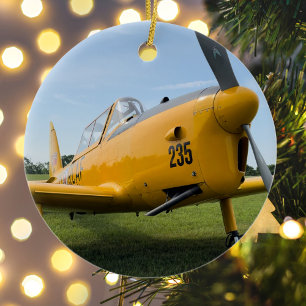 Luftfahrt Flugzeug Foto Weihnachten Personalisiert Keramik Ornament
