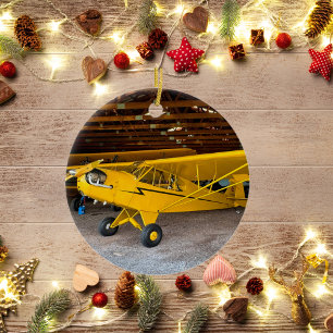 Luftfahrt Flugzeug Foto Weihnachten Personalisiert Keramik Ornament