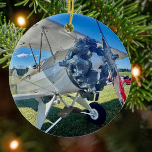 Luftfahrt Flugzeug Foto Weihnachten Personalisiert Keramik Ornament