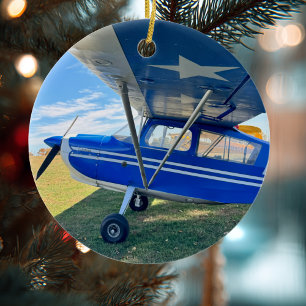Luftfahrt Flugzeug Foto Weihnachten Personalisiert Keramik Ornament