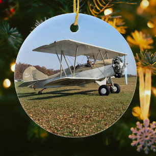Luftfahrt Flugzeug Foto Weihnachten Personalisiert Keramik Ornament