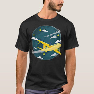 Luftfahrt Flugzeug Pilot Flug Flugbegleiter T-Shirt