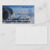 Luftfahrt-Gedicht für Flieger-Fluglinien-Crew Visitenkarte (Vorne/Hinten)