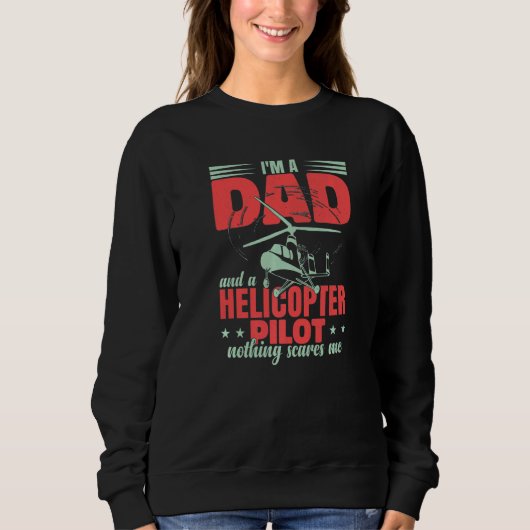 Luftfahrt Hubschrauber Männer Pilot Vater Sweatshirt (Vorderseite)