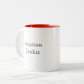 Luftfahrt-Junkie Zweifarbige Tasse (Vorderseite Links)