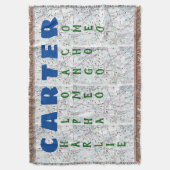 Luftfahrt-Karten-personalisiertes Lautalphabet Decke (Vorderseite Vertikal)