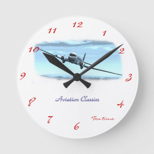 Luftfahrt-Klassiker Runde Wanduhr