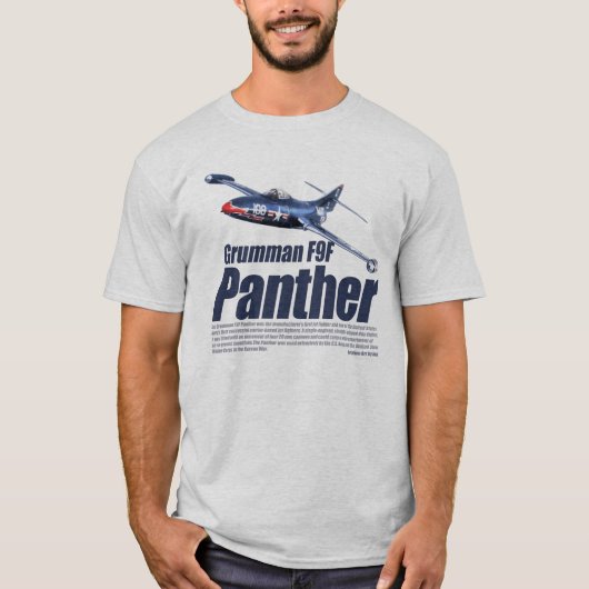 Luftfahrt-Kunst-T - Shirt "Panther Grummans F9F " (Vorderseite)