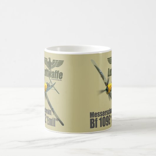 Luftfahrt-Kunst-Tasse "Messerschmitt BF 109" Kaffeetasse (Mittel)