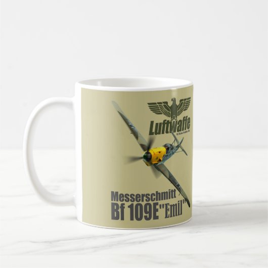 Luftfahrt-Kunst-Tasse "Messerschmitt BF 109" Kaffeetasse (Links)