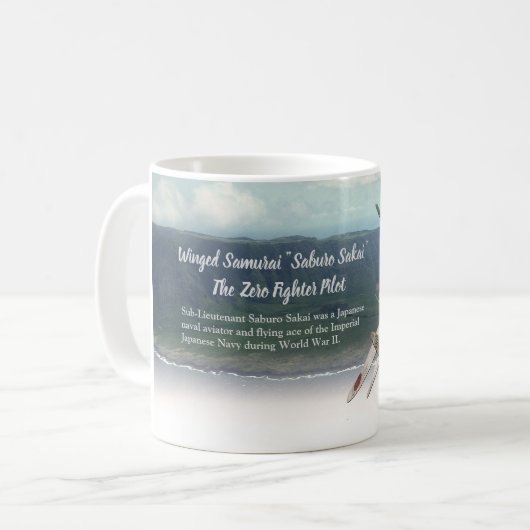 Luftfahrt-Kunst-Tassen-"Winged Samurai: Saburo Kaffeetasse (Vorderseite Links)