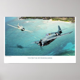 Luftfahrt-Kunstposter "Die Schlacht um Guadalcanal Poster