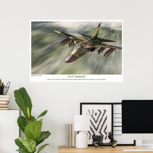 Luftfahrt-Kunstposter " F-111 Aardvark" Poster (Heimbüro)