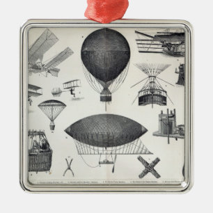 Luftfahrt - Luftmaschinen Silbernes Ornament