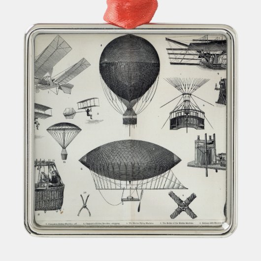 Luftfahrt - Luftmaschinen Silbernes Ornament (Vorne)