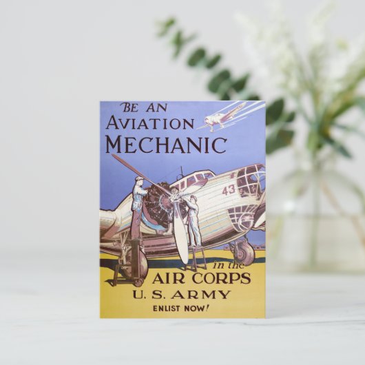 Luftfahrt-Mechaniker Postkarte (Stehend Vorderseite)