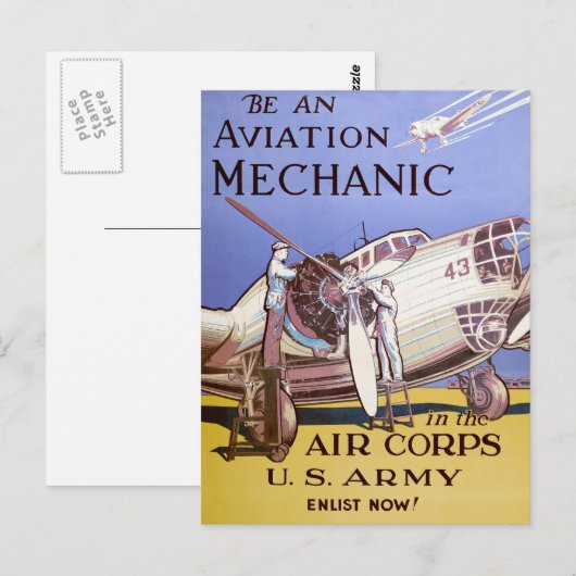 Luftfahrt-Mechaniker Postkarte (Vorne/Hinten)