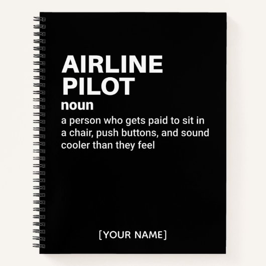 Luftfahrt-Pilot - Funny Definition Notebook Notizblock (Vorderseite)