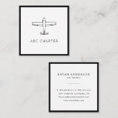 Luftfahrt Quadratische Visitenkarte (Vorne/Hinten)