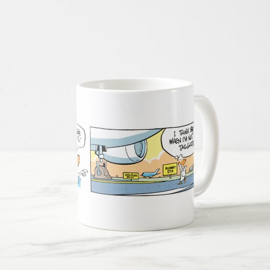Luftfahrt-Rollbahn-Spaß-Cartoon-Tasse Kaffeetasse (VorderseiteRechts)