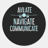 Luftfahrt Runder Aufkleber (Vorderseite)