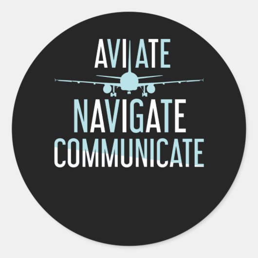Luftfahrt Runder Aufkleber (Vorderseite)