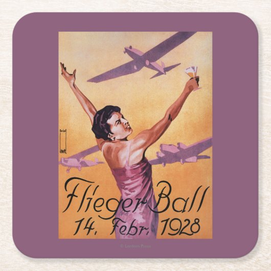 Luftfahrt-Show am Hotel Wagner Promo-Plakat Rechteckiger Pappuntersetzer (Vorderseite)