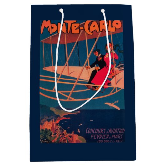 Luftfahrt-sportliches Plakat Mittlere Geschenktüte (Vorderseite)