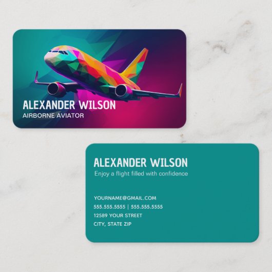 Luftfahrt Visitenkarte (Vorne/Hinten)