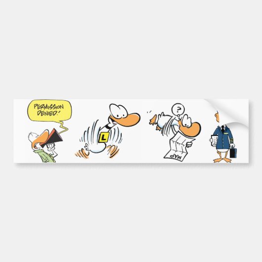 Luftfahrt-Vogel-Cartoon-Autoaufkleber Autoaufkleber (Vorne)