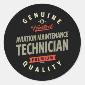 Luftfahrt-Wartungstechniker Runder Aufkleber (Vorderseite)