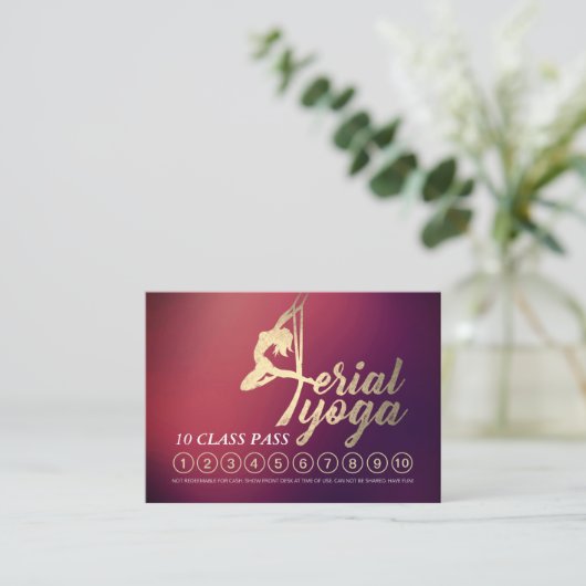 Luftfahrt YOGA Instructor 10 Class Pass Termin Treuekarte (Stehend Vorderseite)
