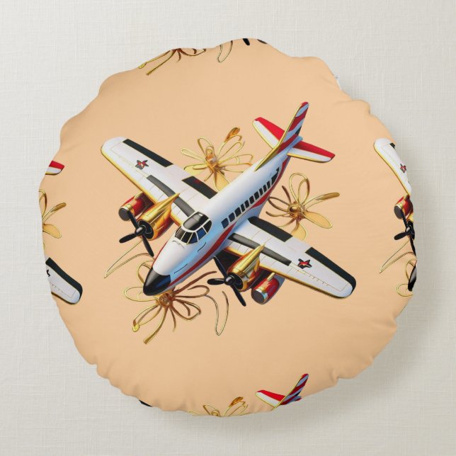 "Luftfahrtbeherrschung" Rundes Kissen (Rückseite)