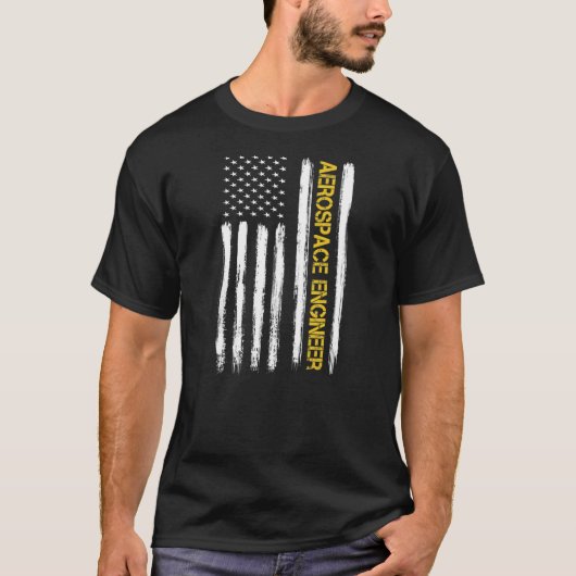 Luftfahrtingenieur American Flag Engineering T-Shirt (Vorderseite)