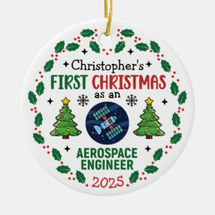 Luftfahrtingenieur - Erste Weihnachtszeit Personal Keramik Ornament