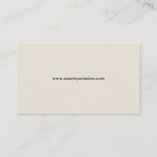 Luftfahrtkarte der Armee Visitenkarte (Rückseite)