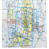 Luftfahrtkarte Duschvorhang (Vorderseite)