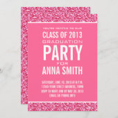 LUFTFAHRTKLASSE DES PARTY 2013| PINKER GLITZER EINLADUNG (Vorne/Hinten)