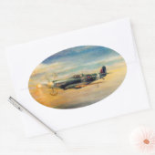 Luftfahrtkunst Ovaler Aufkleber (Umschlag)