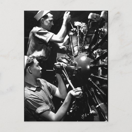 Luftfahrtmachinisten paaren sich auf dem Bild der  Postkarte (Vorderseite)