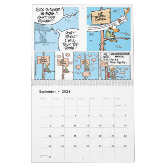 Luftfahrtskalender für den Piloten Cartoon Kalender